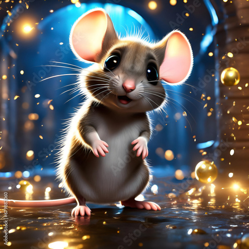 Illustration rigolote de souris faisant la fête dans les égouts 