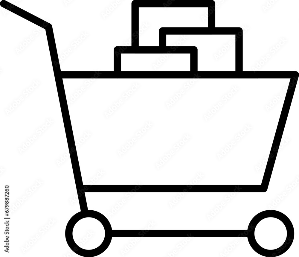 Shopping Cart by Papers Vector Line Sign for Adverts. Suitable for books, stores, shops. Editable stroke in minimalistic outline style. Symbol for design Shopping Cart by Papers Vector Line Sign for Adverts. Suitable for books, stores, shops. Editable stroke in minimalistic outline style. Symbol for design