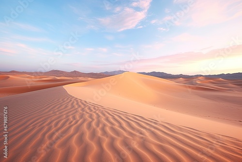 Beige Serenity  Captivating Desert Landscape with Sand Dunes in Natural Tones