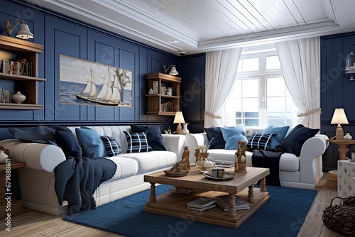 Nautical Grace: Elegant Navy Hues in a Timeless Design