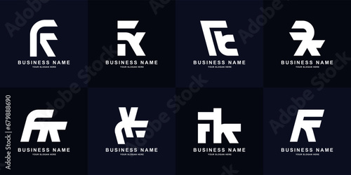 Collection letter FK or KF monogram logo design