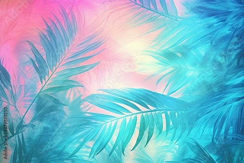 Turquoise Blur  Soft Tropical Design Background in Refined Color