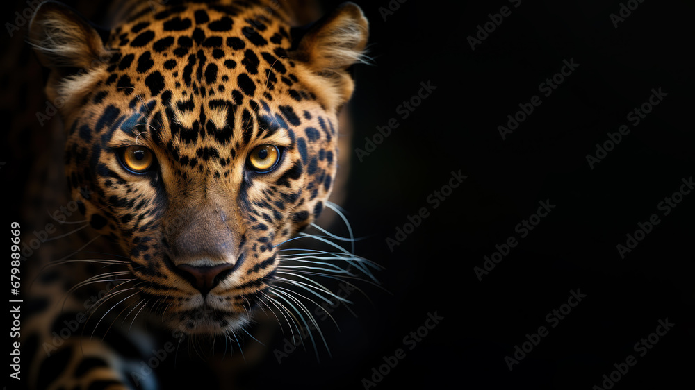 Obraz premium A tiger is in an alert position ready to pounce on its prey