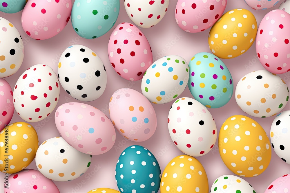 Colorful Eggs: Seamless Modern Dotted Background Colorful Eggs: Seamless Modern Dotted Background