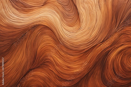 Copper Wave: Abstract Artwork with Paper Fragment and Wavy Pattern