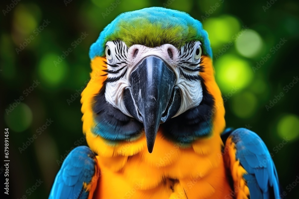A beautiful blue macaw in free nature. A beautiful blue macaw in free nature.