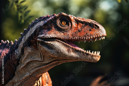 A close up of a dinosaur head. © Michael