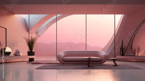 Design d'intérieur. Salon avec décoration moderne, design, élégant. Luxe et richesse. Villa, maison. Fond pour conception et création graphique.