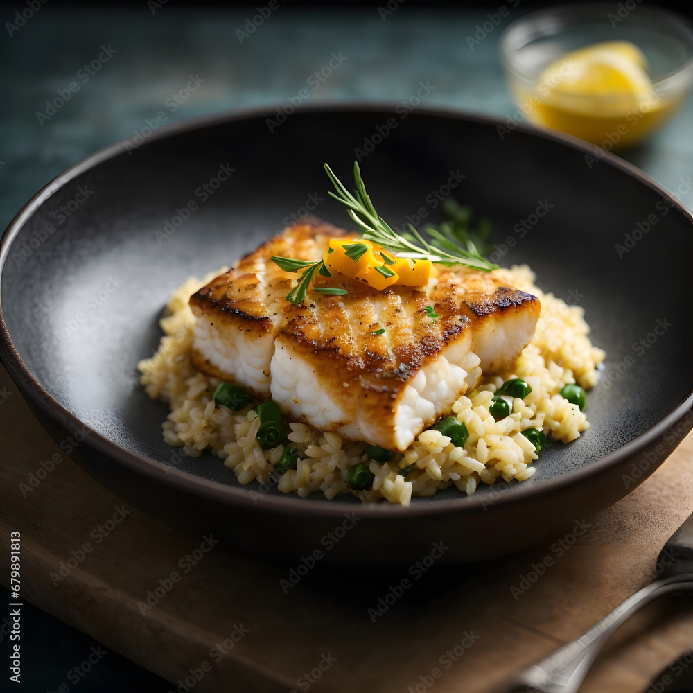 Pan-Fried Cod with Rice - A Crispy Seafood Delight Pan-Fried Cod with Rice - A Crispy Seafood Delight