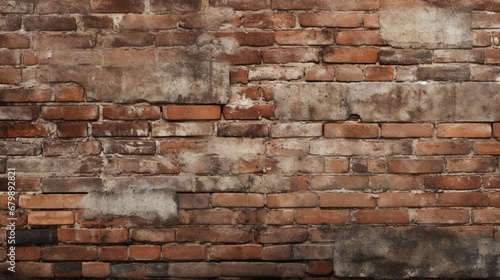 An image that features a wall with a realistic brick texture  showcasing the rugged charm of the weathered bricks and the texture s depth.