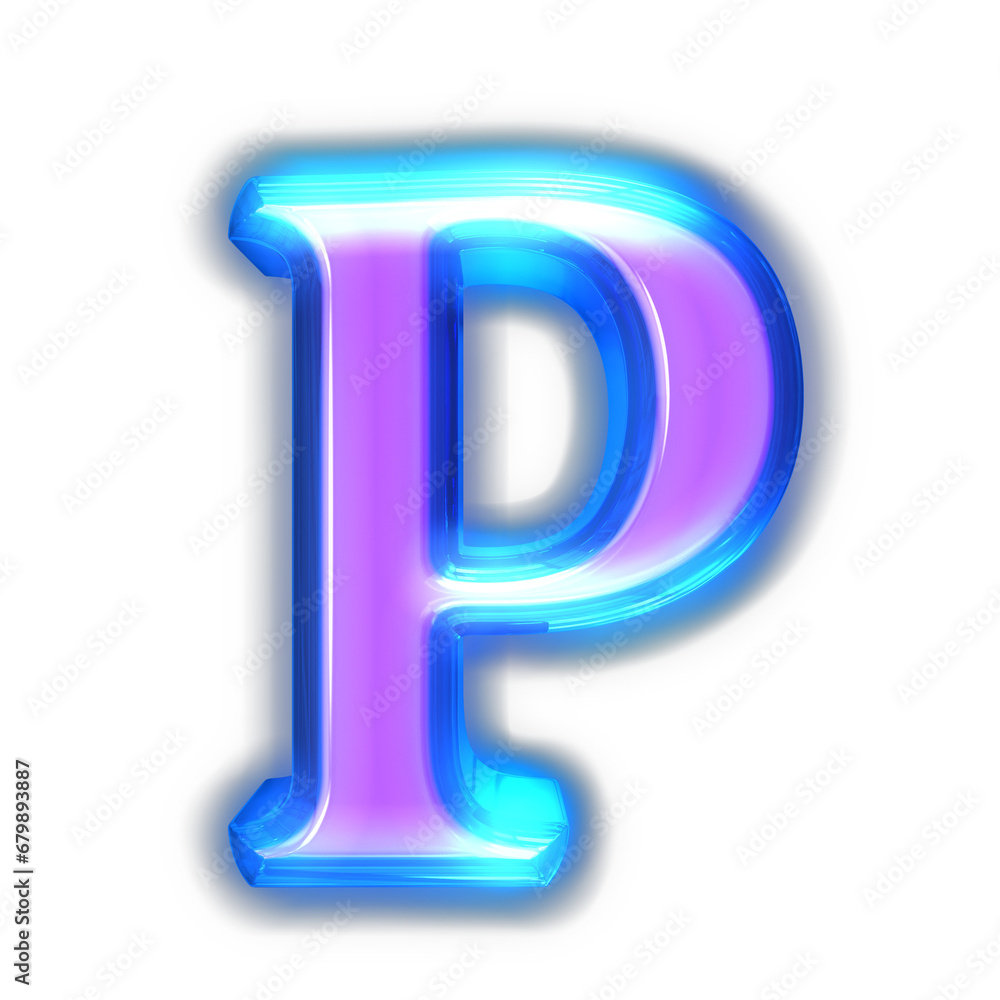 Purple symbol glowing around the edges. letter p Purple symbol glowing around the edges. letter p