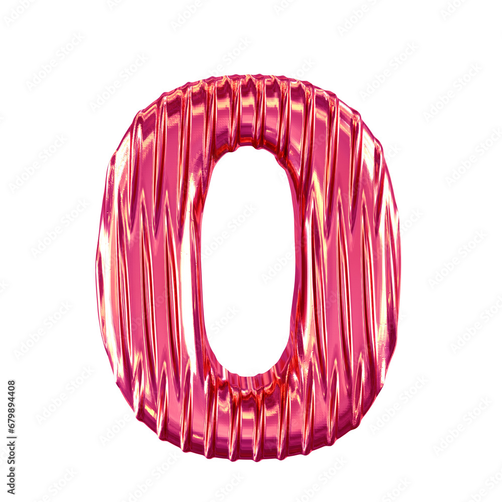 Pink symbol with vertical ribs. number 0 Pink symbol with vertical ribs. number 0