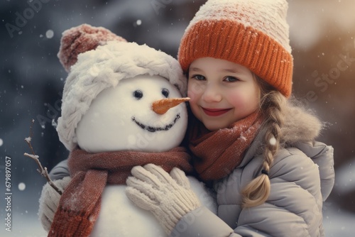 Snowy Smiles: Kids Creating Frosty Friends on a Playful Winter Day