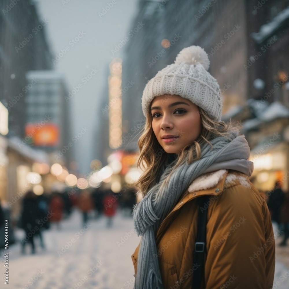 portrait of a woman in winter portrait of a woman in winter