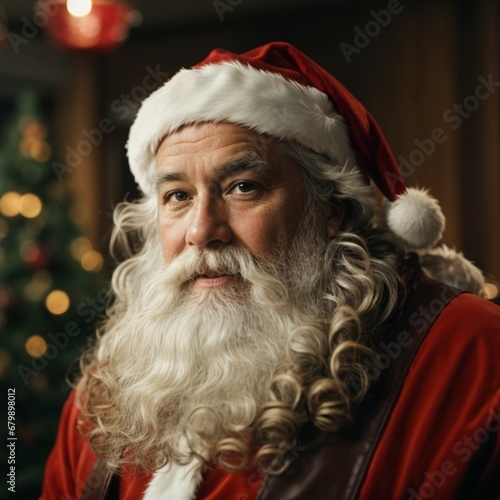 santa claus with christmas tree