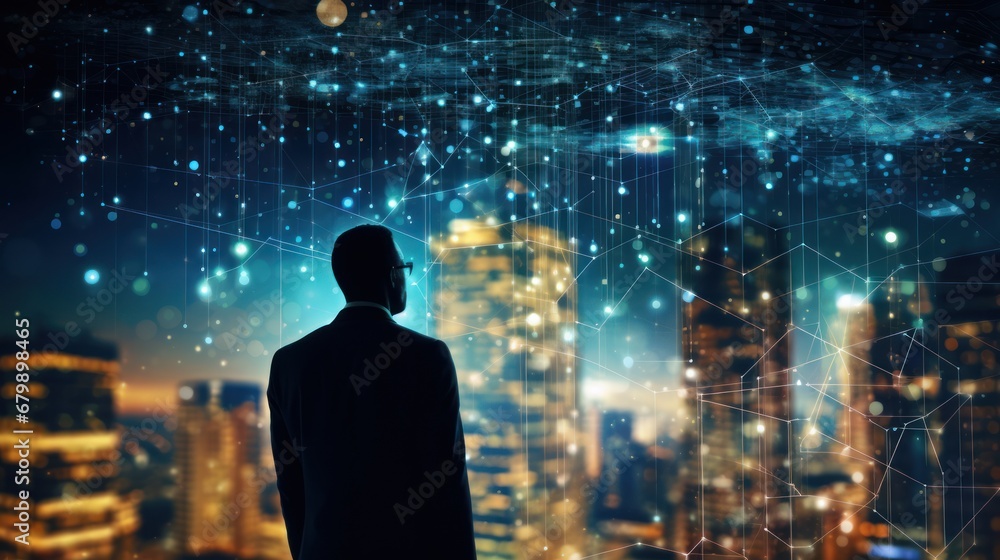 business man and the big data wireless 5G connecting, futuristic, technology, city, digital, internet, communication, success, network, innovation, online business man and the big data wireless 5G connecting, futuristic, technology, city, digital, internet, communication, success, network, innovation, online