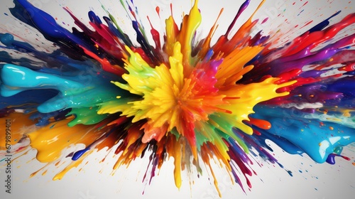 A Multicolored Paint Splatters Extravaganza, Vibrant Kaleidoscope, colorful, abstract, color, abstract background.