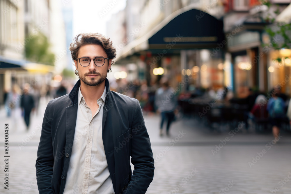 Portrait of a young businessman on the street