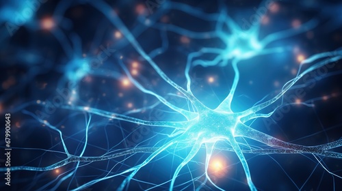 An illustration depicting neurons and nerves, emphasizing a medical or scientific context.