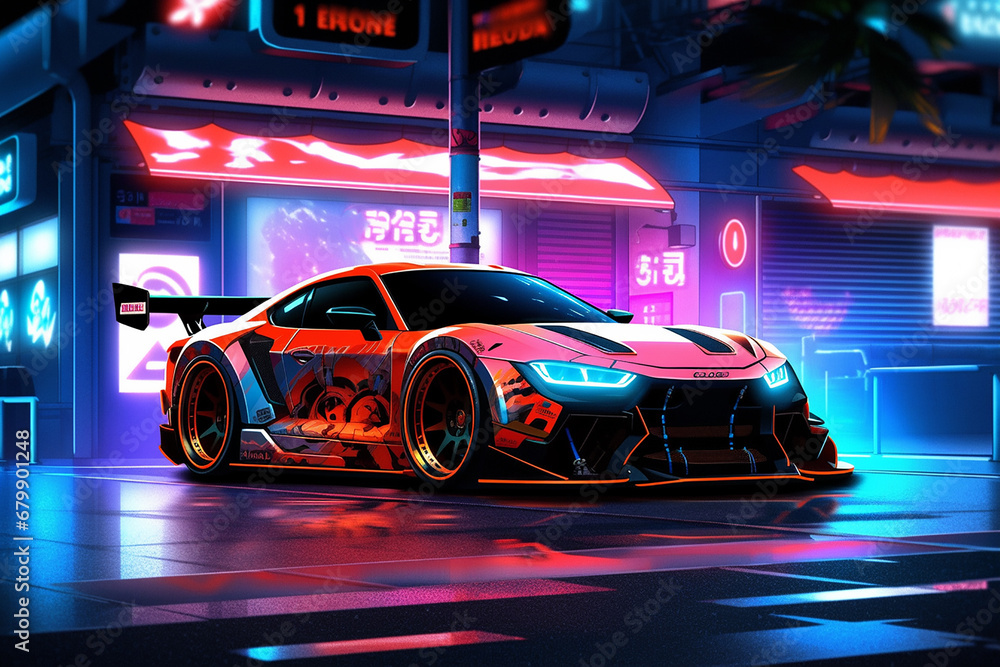 Racing Car With neon light Racing Car With neon light