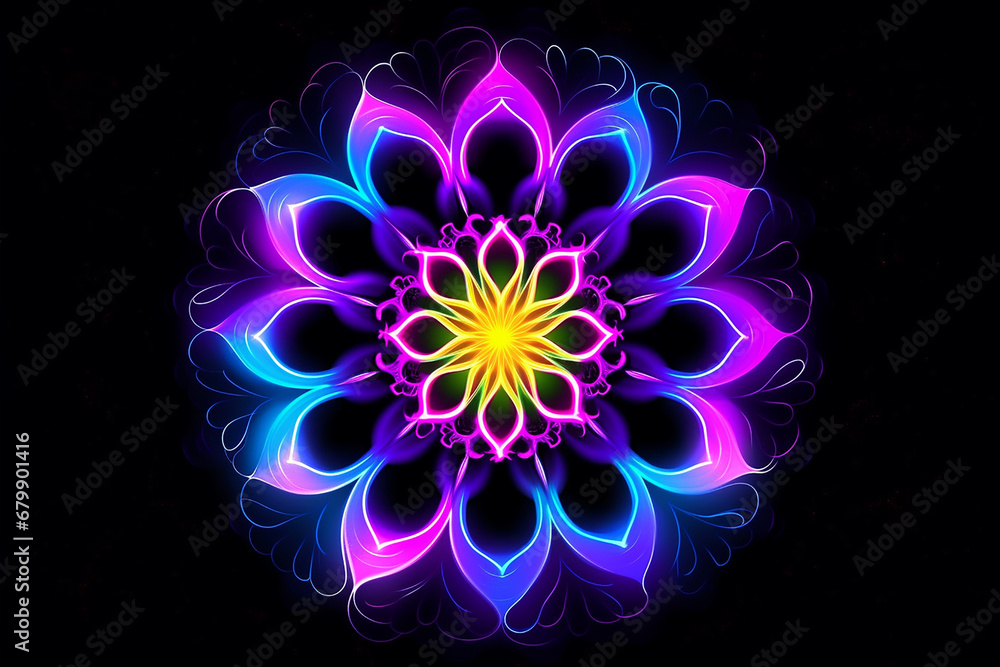 Fototapeta premium Neon fractal background