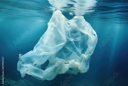 Closeup of a plastic bag. Pollution Concept