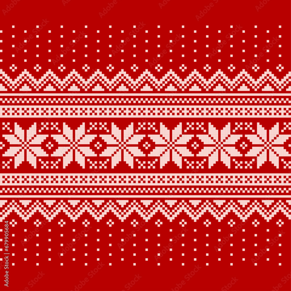 Retro christmas geometric seamless pattern vector image Retro christmas geometric seamless pattern vector image