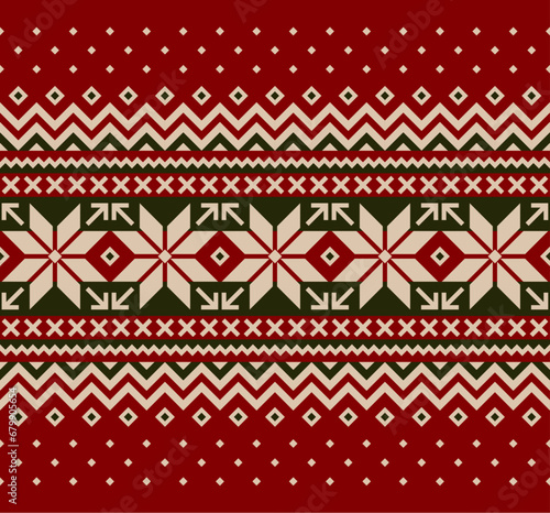 Retro christmas geometric seamless pattern vector image