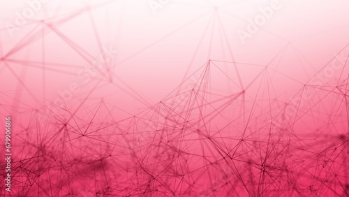Abstract Geometric Background Connecting Dots as Plexus in Red and white