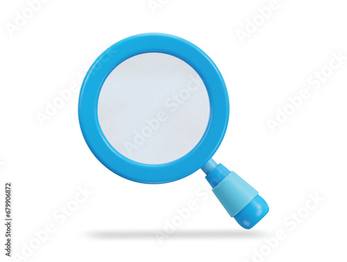 magnifying glass discovery research search analysis concept 3d vector icon