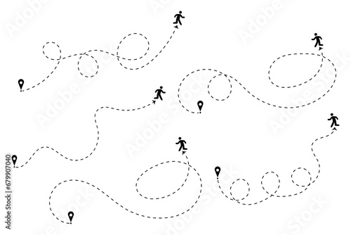 People path line route concept travel and transportation.