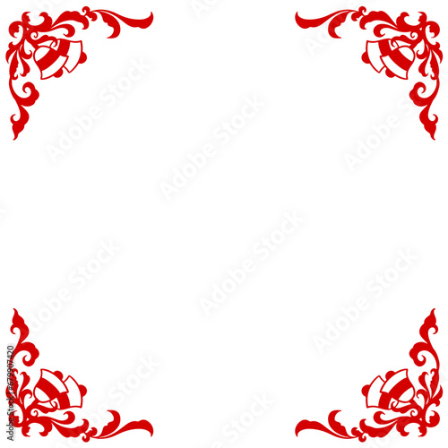 Vector red corner elegant frame border christmas purpose