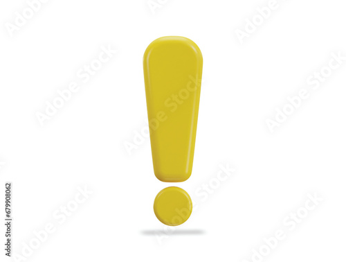 3d exclamation mark alert icon vector icon