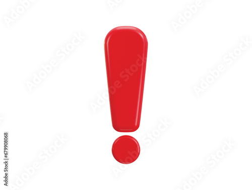 3d exclamation mark alert icon vector icon