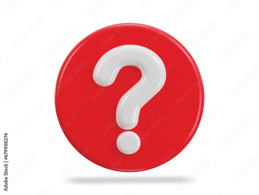 3d question mark icon with red circle button vector illustration 3d question mark icon with red circle button vector illustration