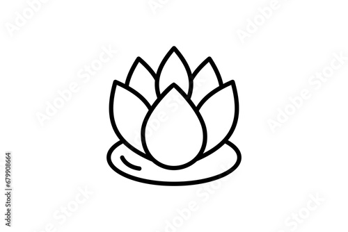lotus flower icon. icon related to meditation  purity  enlightenment  and the unfolding of spiritual potential. line icon style. simple vector design editable