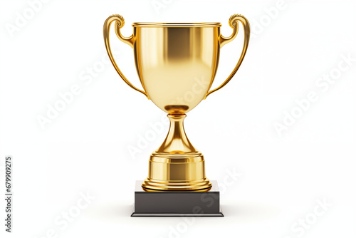 Gold winner trophy cup isolated on white background