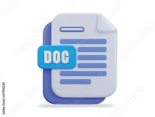 3d document file format icon vector illustration