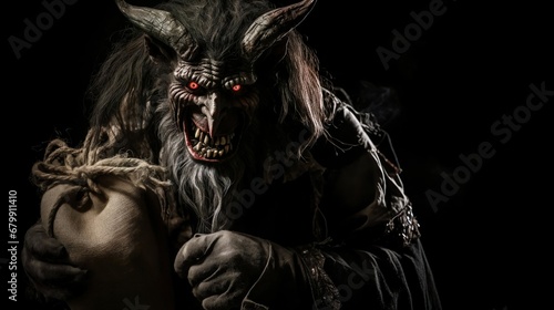 Christmas Krampus demon monster black background © James