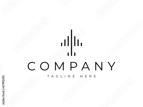abstract jet plane line logo design