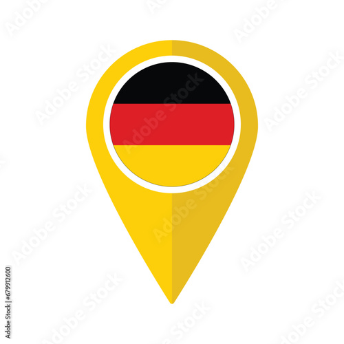Free Download Flag of Germany flag on map pinpoint icon isolated yellow color - GFXLoad