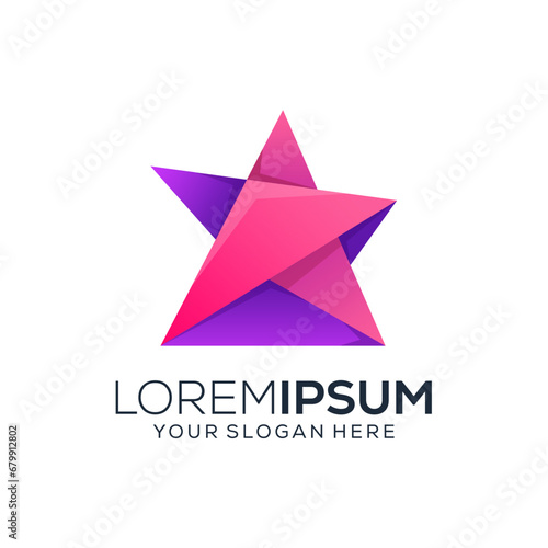 Abstract colorful star logo design