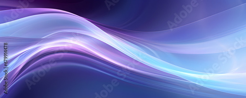 3D abstract banner background with waves blue, purple saturated colors. Elegant waves in a simple modern wallpaper with copy space for text. Design digital frequency for background.