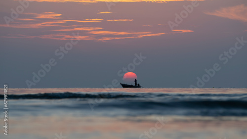 Fisherman goes out to catch fish © supalert