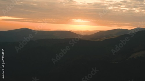 Wallpaper Mural Dramatic sundown landscape, sunrise in mountains view nature. Transalpina, Romania Torontodigital.ca