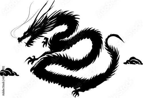 飛ぶ龍　筆書き