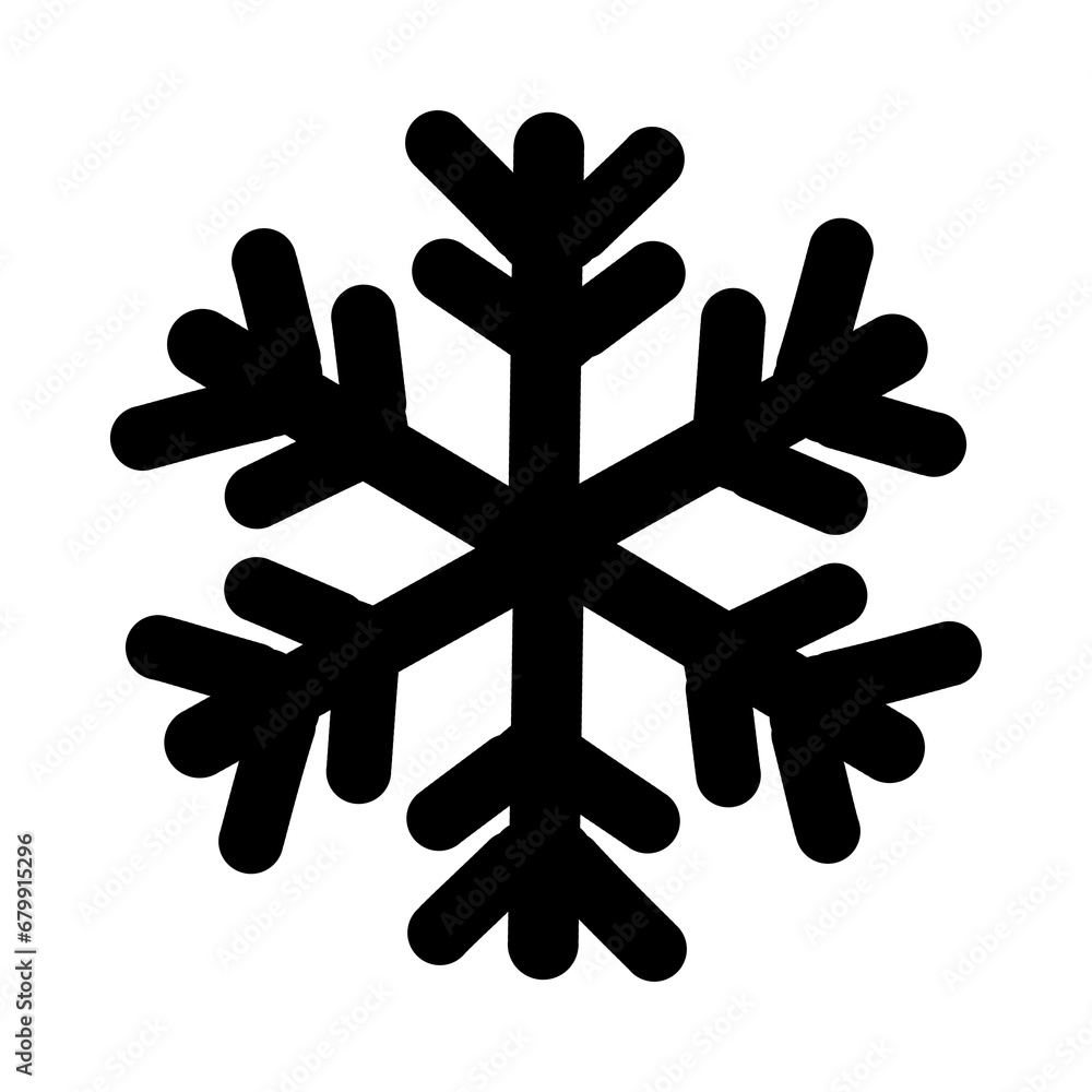 Copo de nieve ilustrado simple sin fondo negro Copo de nieve ilustrado simple sin fondo negro