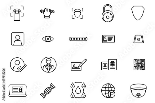 identity icon set. icon related to Identity. suitable for web site design, app, UI, user interfaces. line icon style. simple vector design editable
