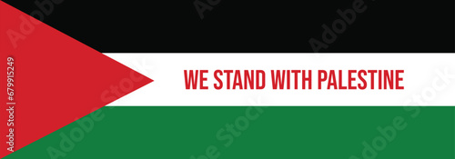 We stand with Palestine banner. Stop war.