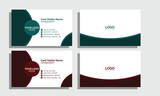 Template design card simple design with two color version green & red 